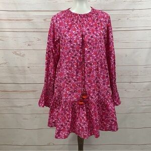 Figue Bella Floral Boho Dress Size Small Long Sleeve